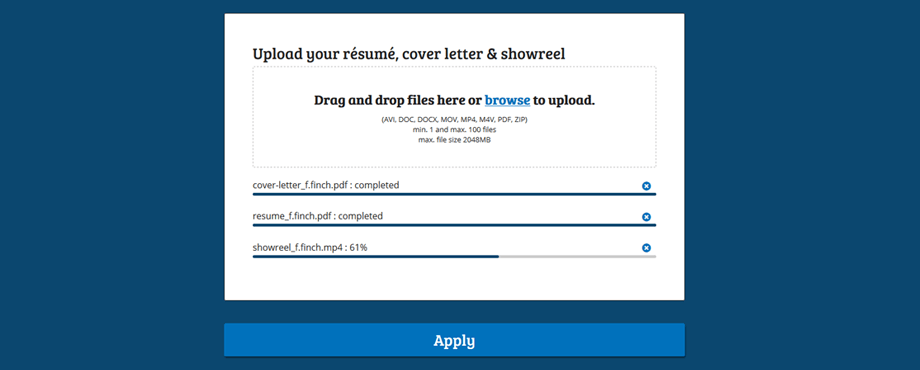 Form with file upload capability