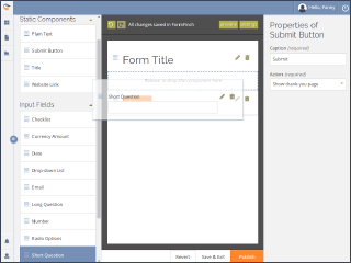 easily drag your questions on the canvas of the form designer