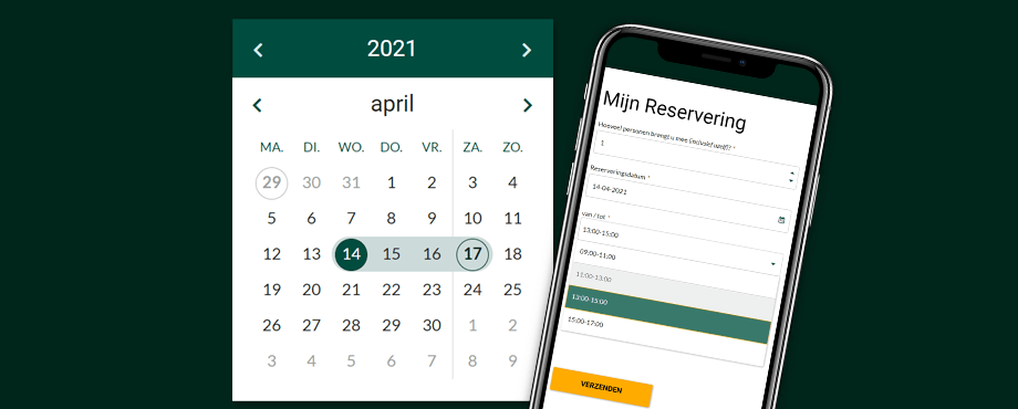 Afspraken en reserveringen formulier component