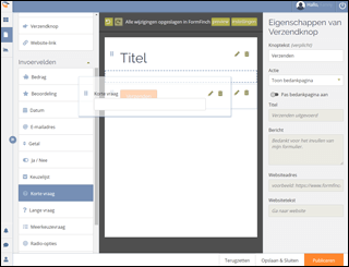 formulieren maken wordt makkelijk met onze handige drag-and-drop interface