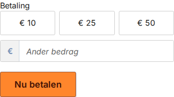 Betaling op telefoonformaat met vooraf ingestelde bedragen, Ander bedrag en Nu betalen