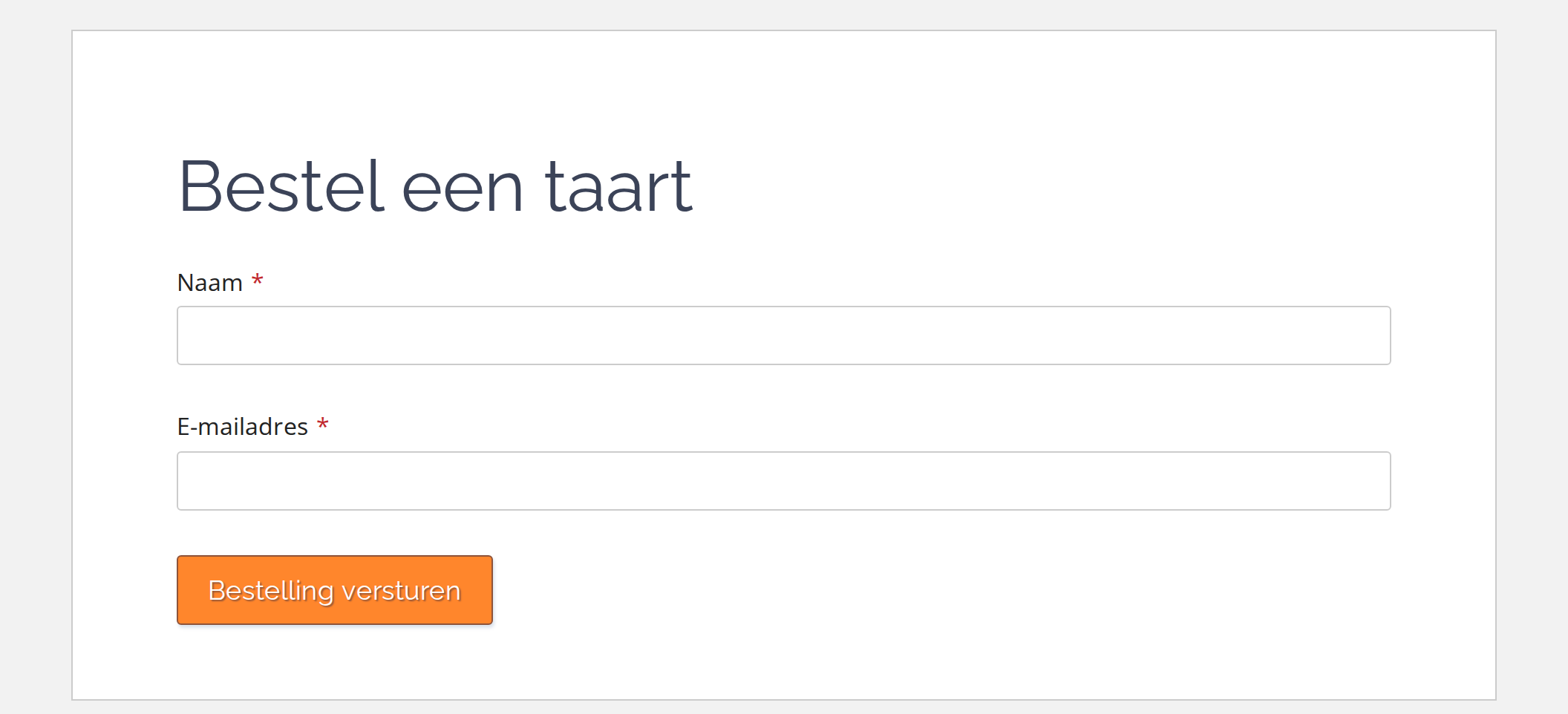 Het gepubliceerde formulier op een eigen FormFinch-pagina, met het thema rond de vragen