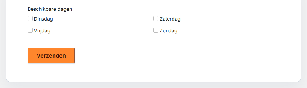 Voorbeeld van een Vinklijst in de weergave Raster, met vier items in twee kolommen van twee