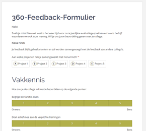 Template voor een 360-feedback-formulier
