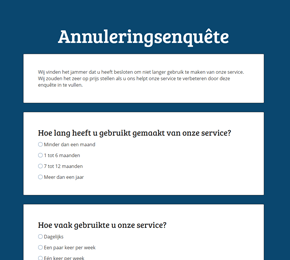 Template voor een annuleringsenquête