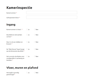 Template voor een kamerinspectie-checklist