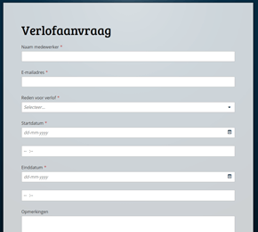 Template voor een verlofaanvraag-formulier