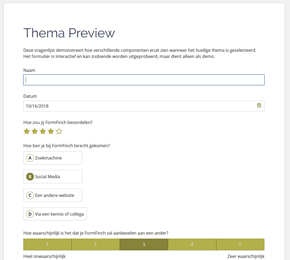 Het standaard formulierthema van FormFinch