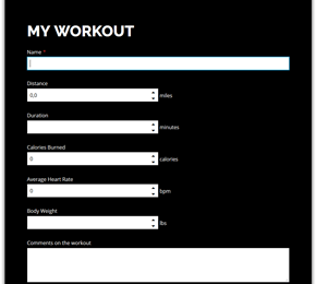 The Cardio Exercise Log form template