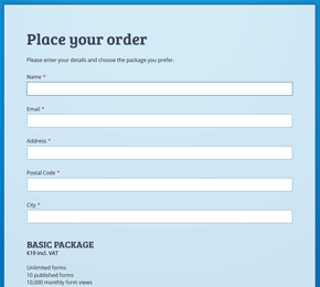 The Product Order Form template