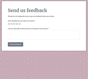 The Service Feedback form template