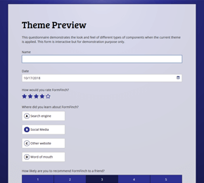 The Elegant Dark Bay Of Many Blue form theme