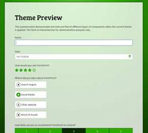 The Elegant Dark Limeade Green form theme