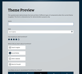 The Elegant Dark Matisse Blue form theme