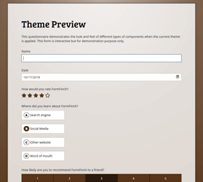 The Elegant Light Derby Brown form theme