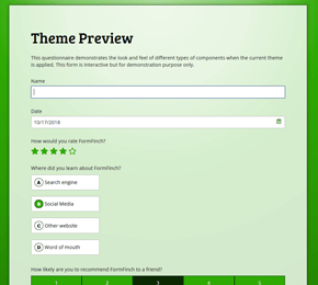 The Elegant Light Limeade Green form theme