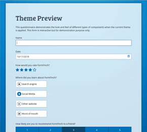 The Elegant Lochmara Blue form theme