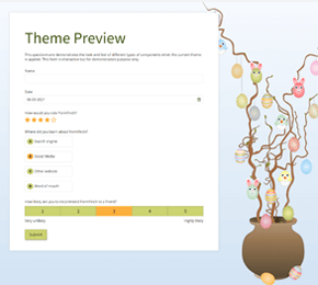 Decorated Easter tree form theme