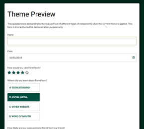 The Material Design Aqua Deep Green Web Orange form theme